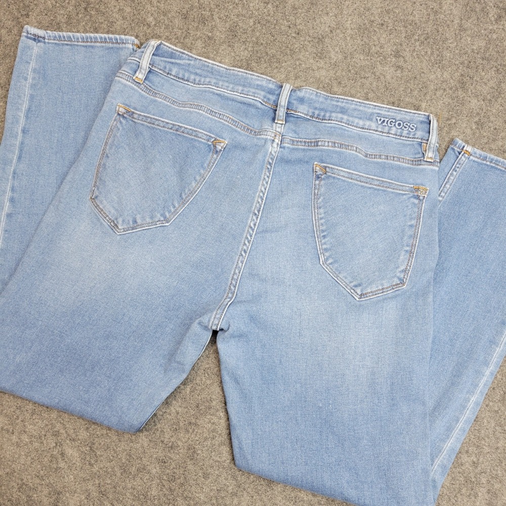 Vigoss Jeans Womens 33 Light Wash Tomboy Distressed Relaxed Fit Grunge City